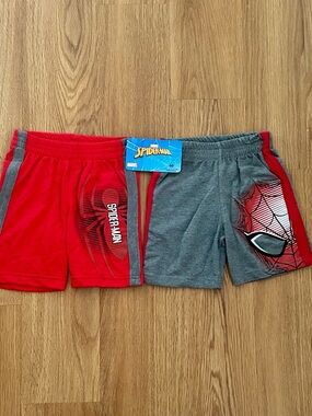 Marvel Spider-Man Shorts Set Boys Size 4 Red Gray Athletic NWT